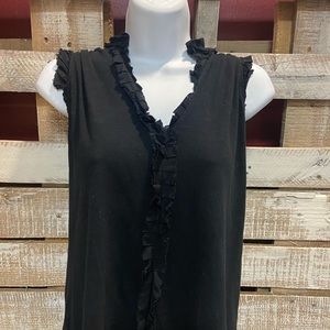 Women’s Ann Taylor, Loft, black, ruffled, tank top